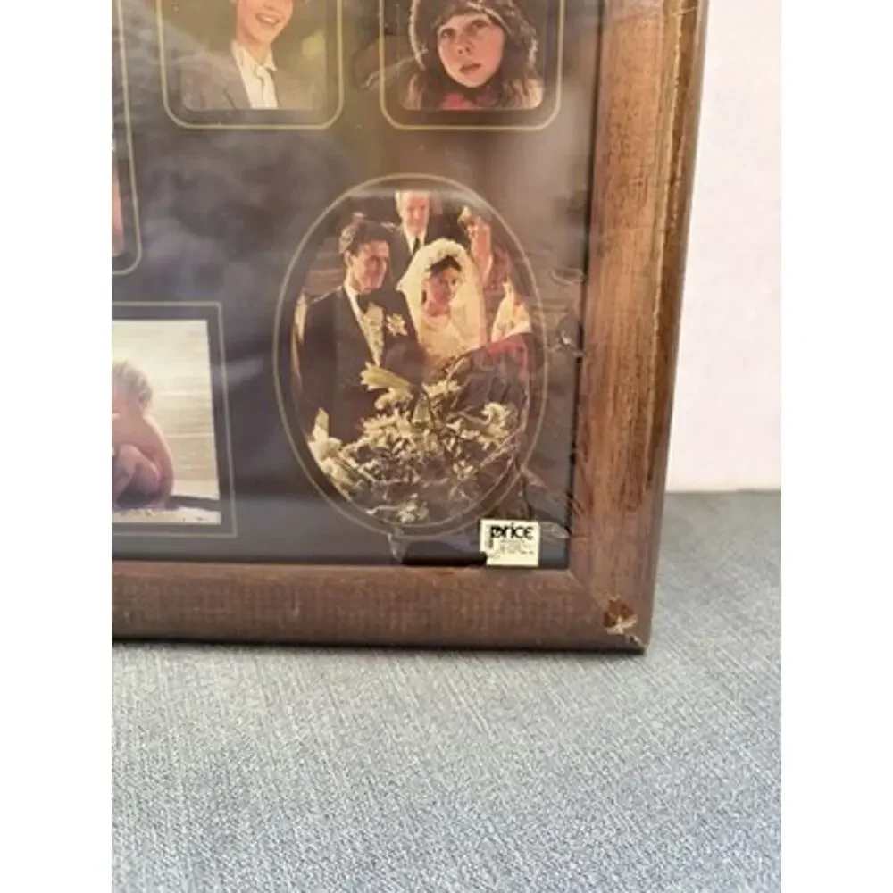 Vintage Collage Picture Frame Wood 7 Hole Albert & Price 1985 NOS